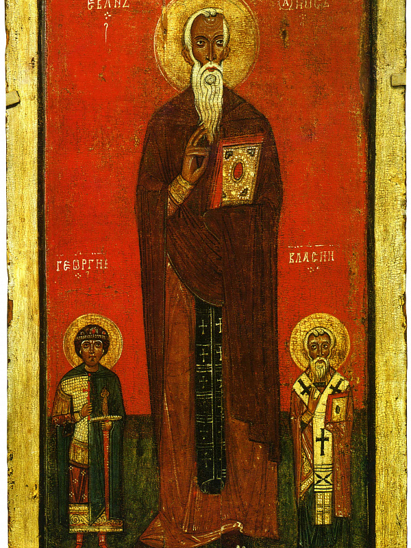 Преподобный Иоанн Лествичник со святыми Георгием и Власием