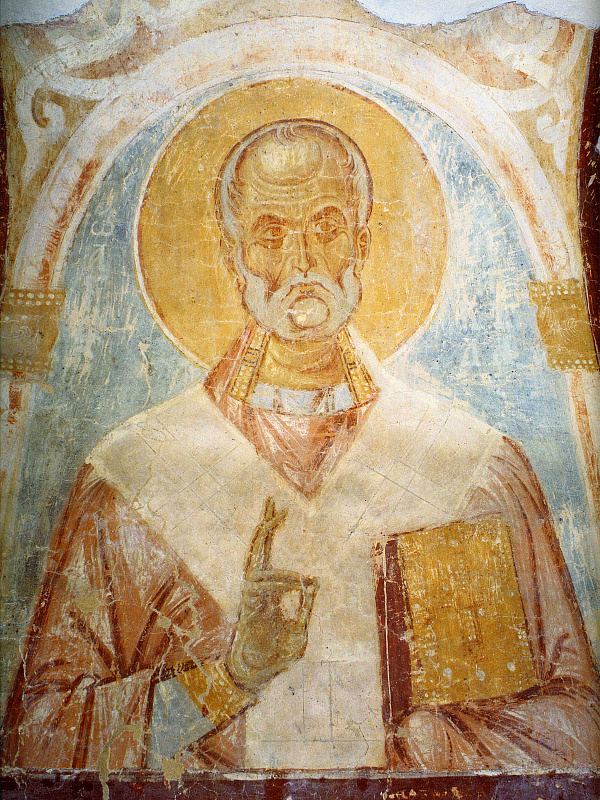 Святитель Николай Чудотворец, фреска (поясная)  ﻿